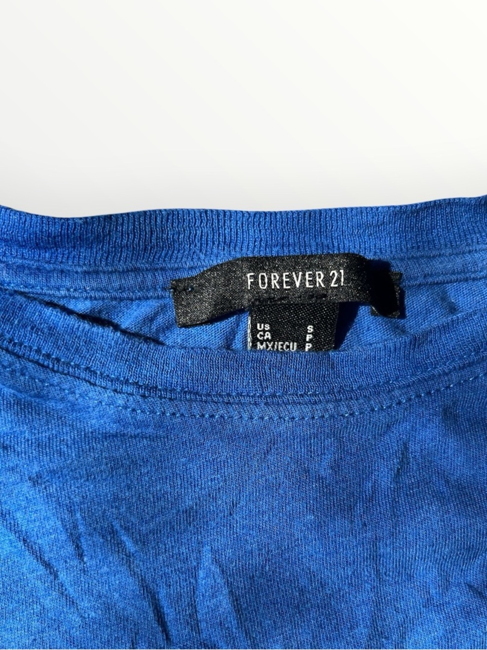 Forever 21 Royal Blue Cropped Tee | Women’s Size Small Basic Short Sleeve Top - Picture 2 of 3